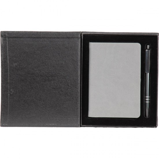 Termo Deri Defter ve Metal Tükenmez Kalem – VIP Promosyon Hediye Seti Özel kutulu VIP promosyon hediye seti; termo deri defter ve metal tükenmez kalem içerir.