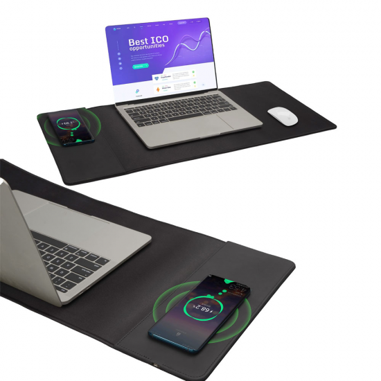 SA-7364 Wireless Şarjlı Mousepad wireless şarjlı mousepad, kablosuz şarj mousepad, promosyon mouse pad, şarj özellikli mousepad, kurumsal hediye mousepad