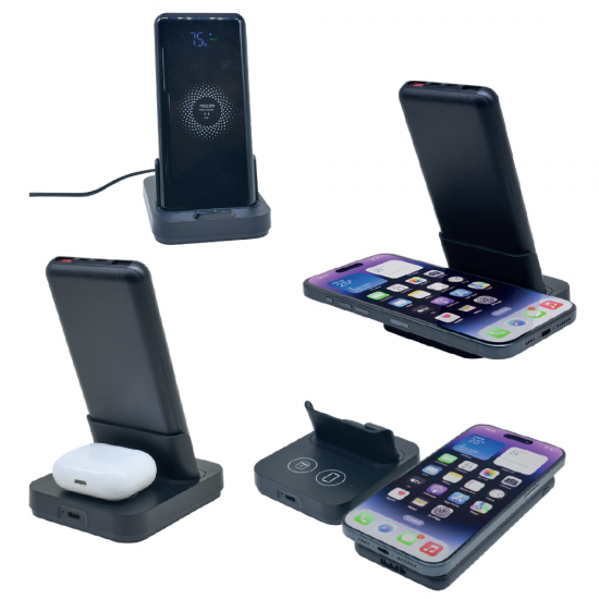 SA-7610 Standlı Wireless Mobil Şarj Cihazı standlı kablosuz şarj cihazı, wireless powerbank, kablosuz şarj standı, promosyon powerbank, mobil şarj cihazı