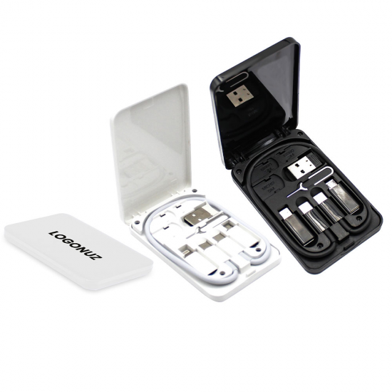 SA-7489 Kutulu Şarj Kablosu Seti kutulu şarj kablosu, promosyon şarj kablosu, hediyelik şarj kablosu, usb şarj kablosu, logo baskılı şarj kablosu
